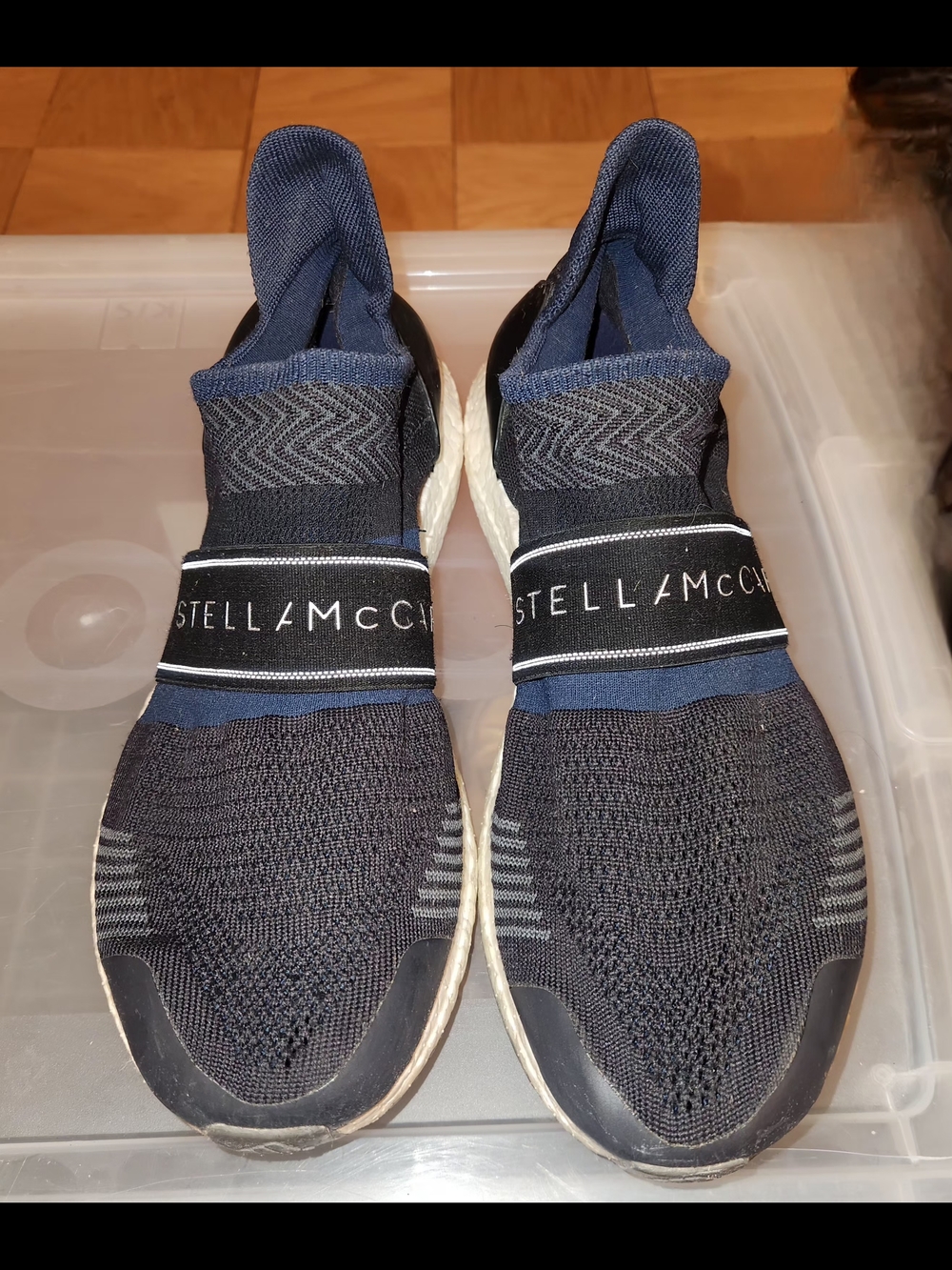 Adidas X Stella McCartney Ultraboost 3D Navy & Black Knit Slip-On Sneakers